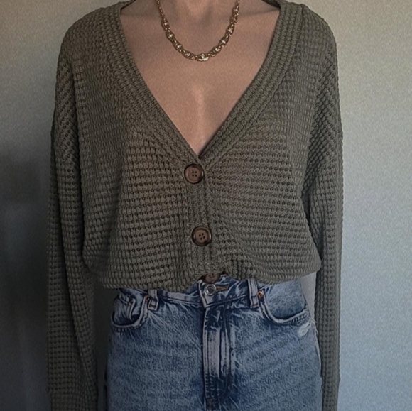 🆕️Let's stay in Collection// Green Cardigan - Picture 7 of 7